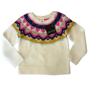 Okie Dokie Cream Sweater Decorative Neckline size 2T
